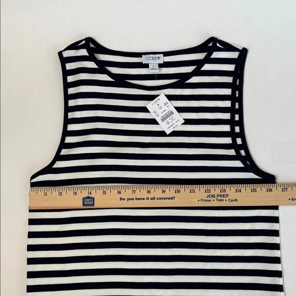 J. Crew Blue White‎ Striped Nautical Cotton Tank Top Women’s Size Large
